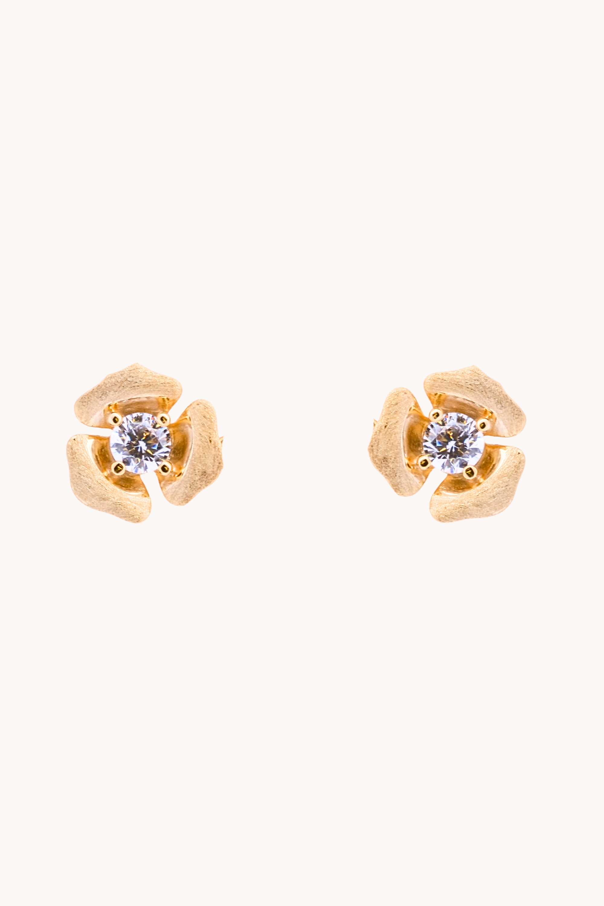 Rosebud gold stud earrings
