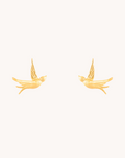 Bird Gold Stud Earrings