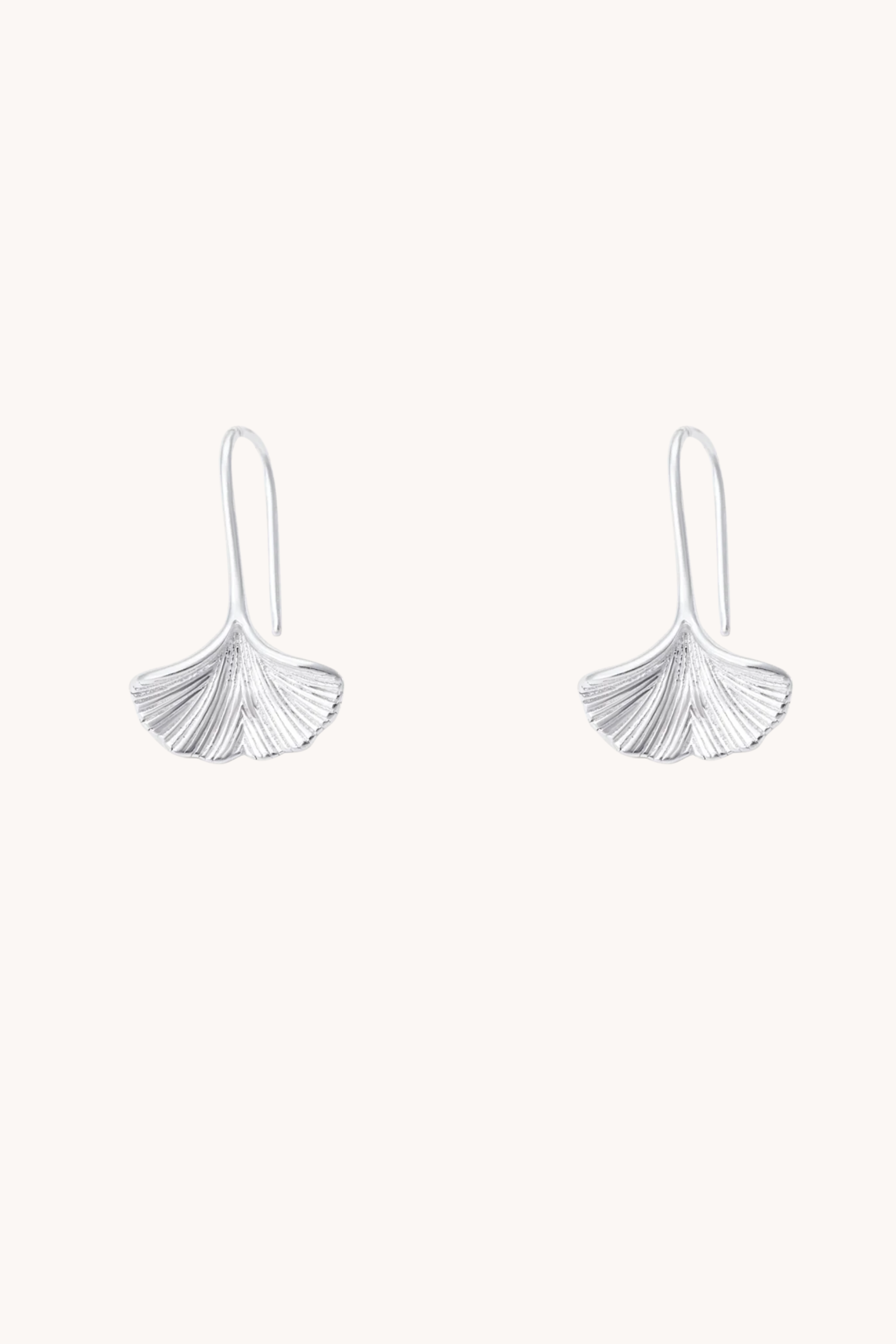 Gingko Leaf Silver Stud Earrings