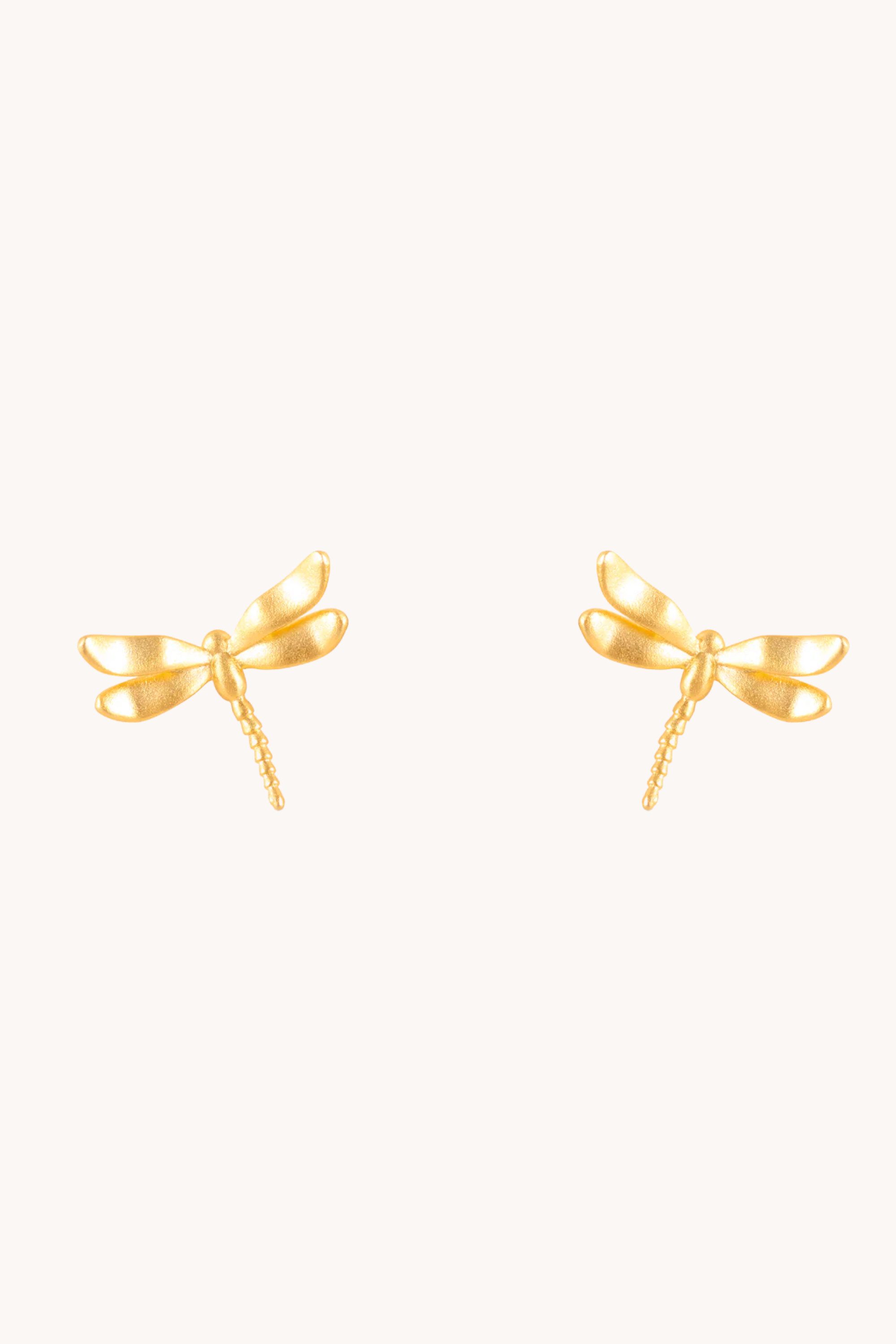 Dragonfly Gold Stud Earrings