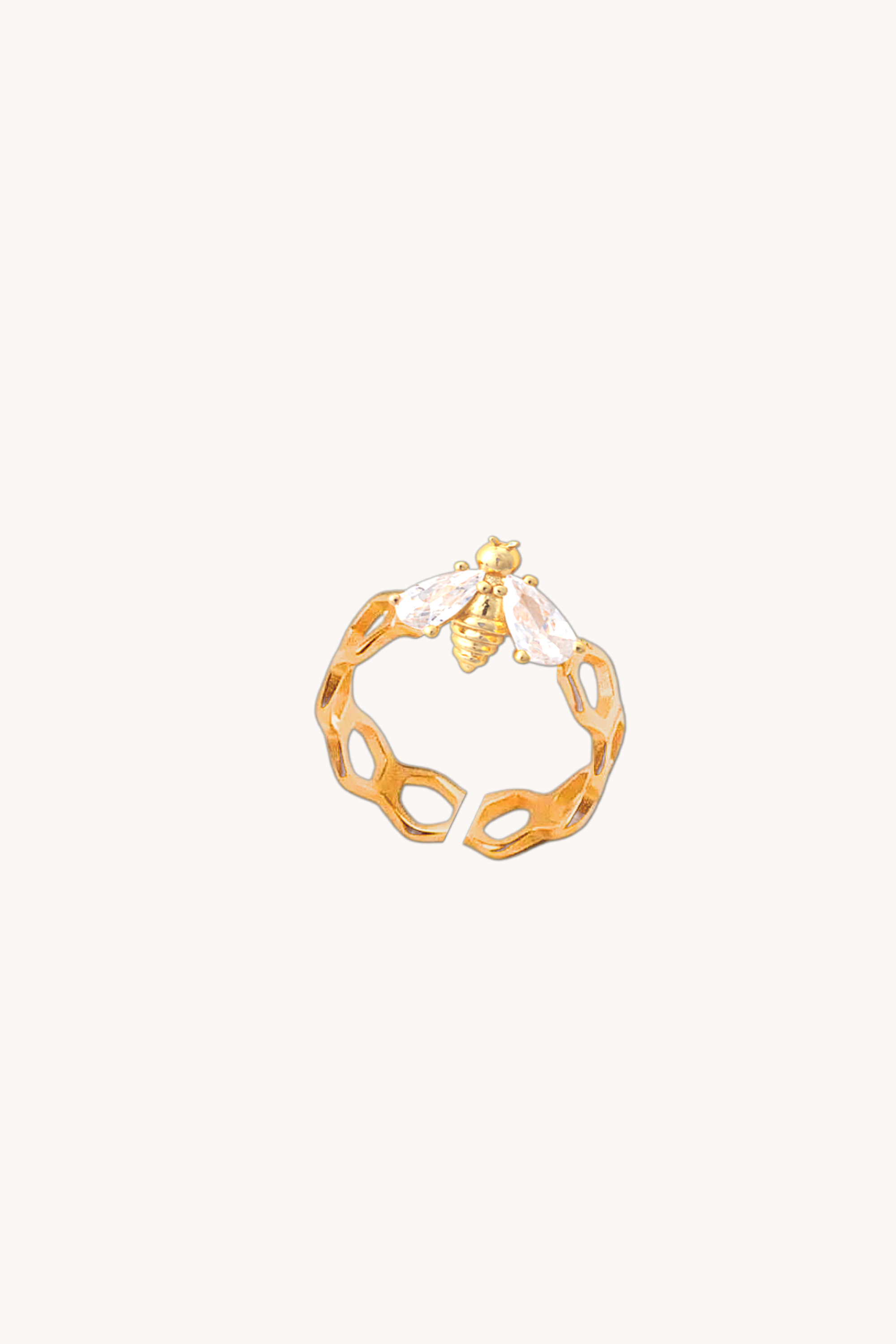 Bumbleebee Paperclip Gold Adjustable Ring