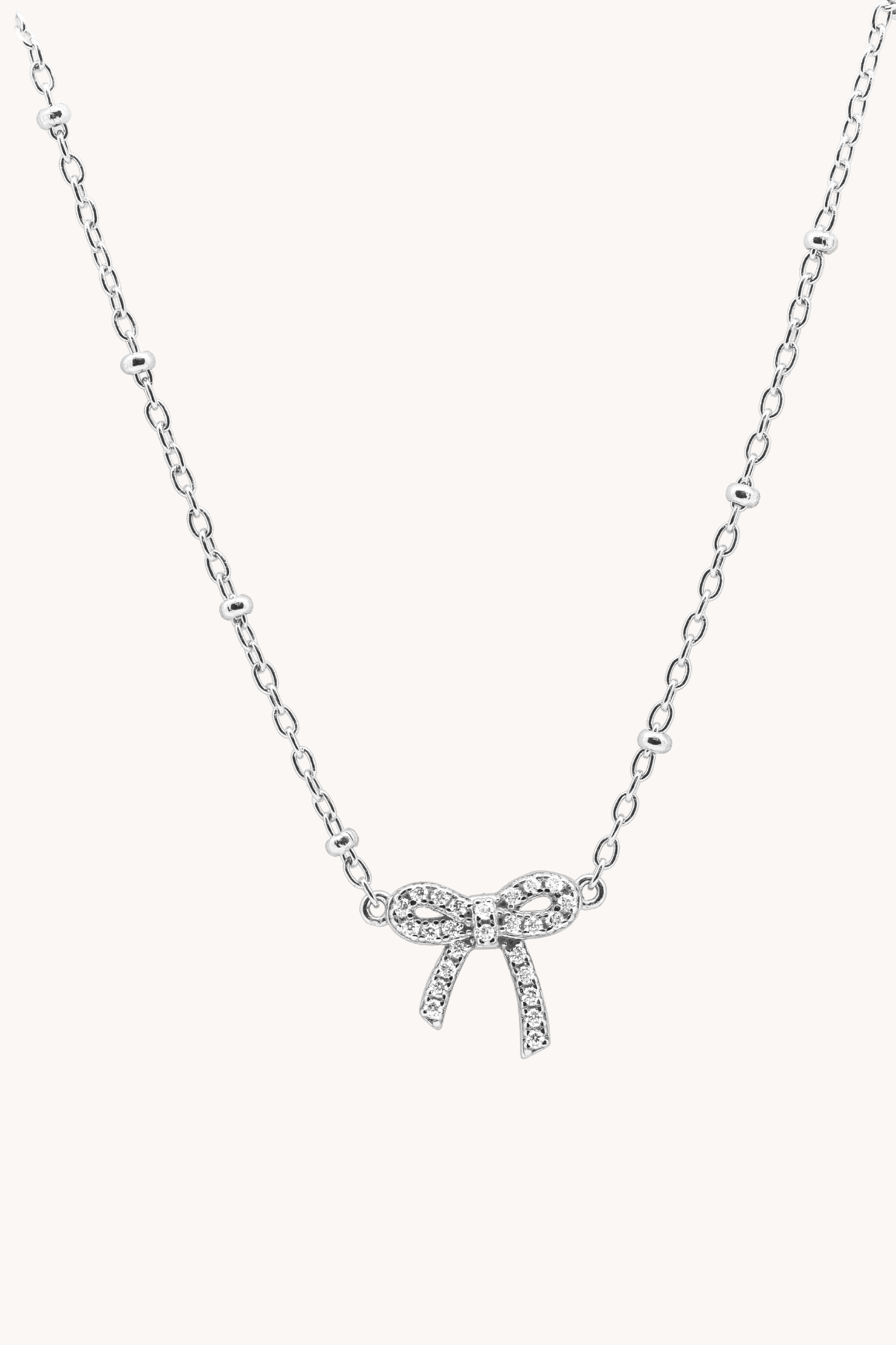 Petite Bow Silver Necklace