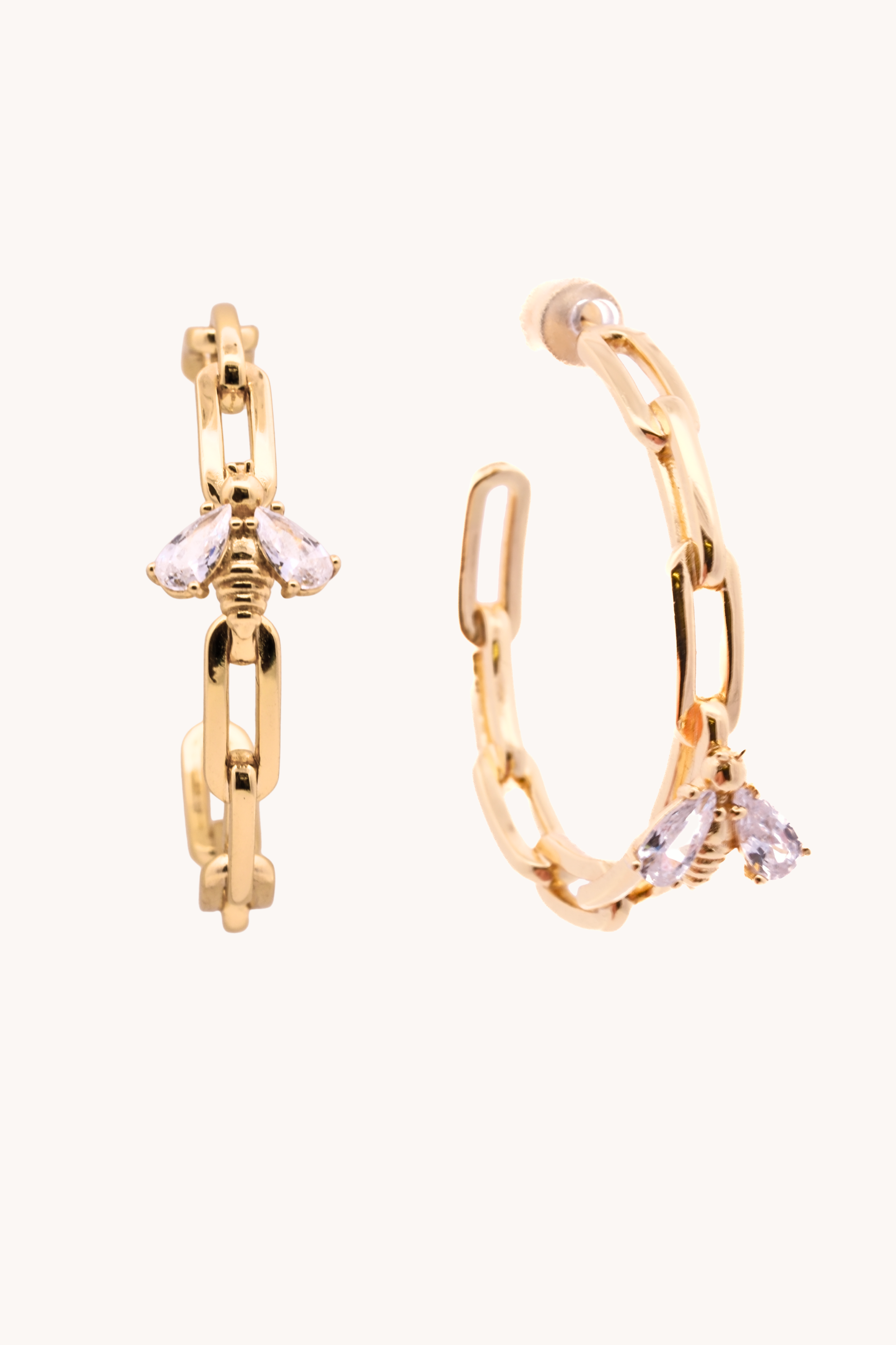 Bumblebee Paperclip Gold Loops