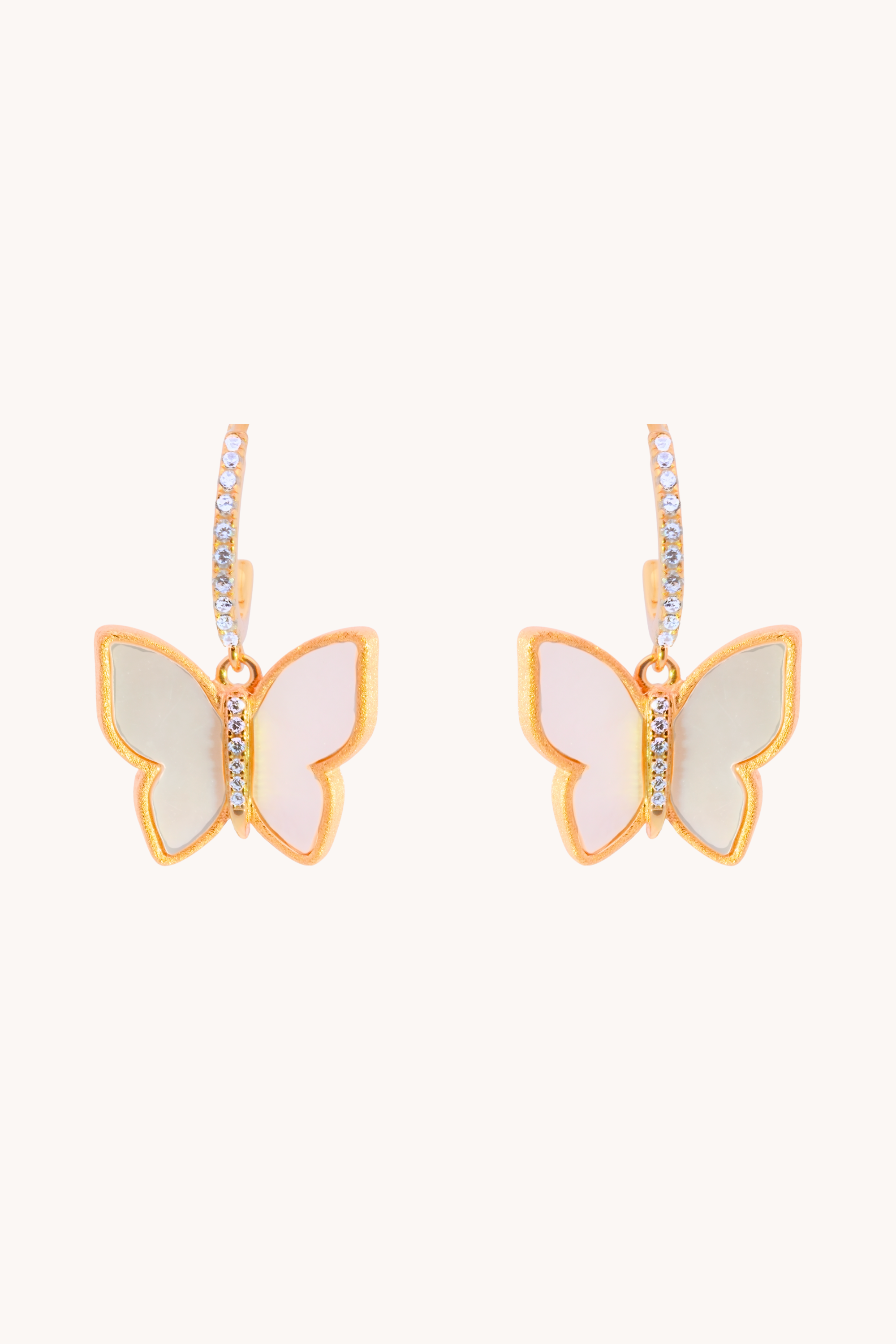 Butterfly Mother of Pearl Drop Earrings