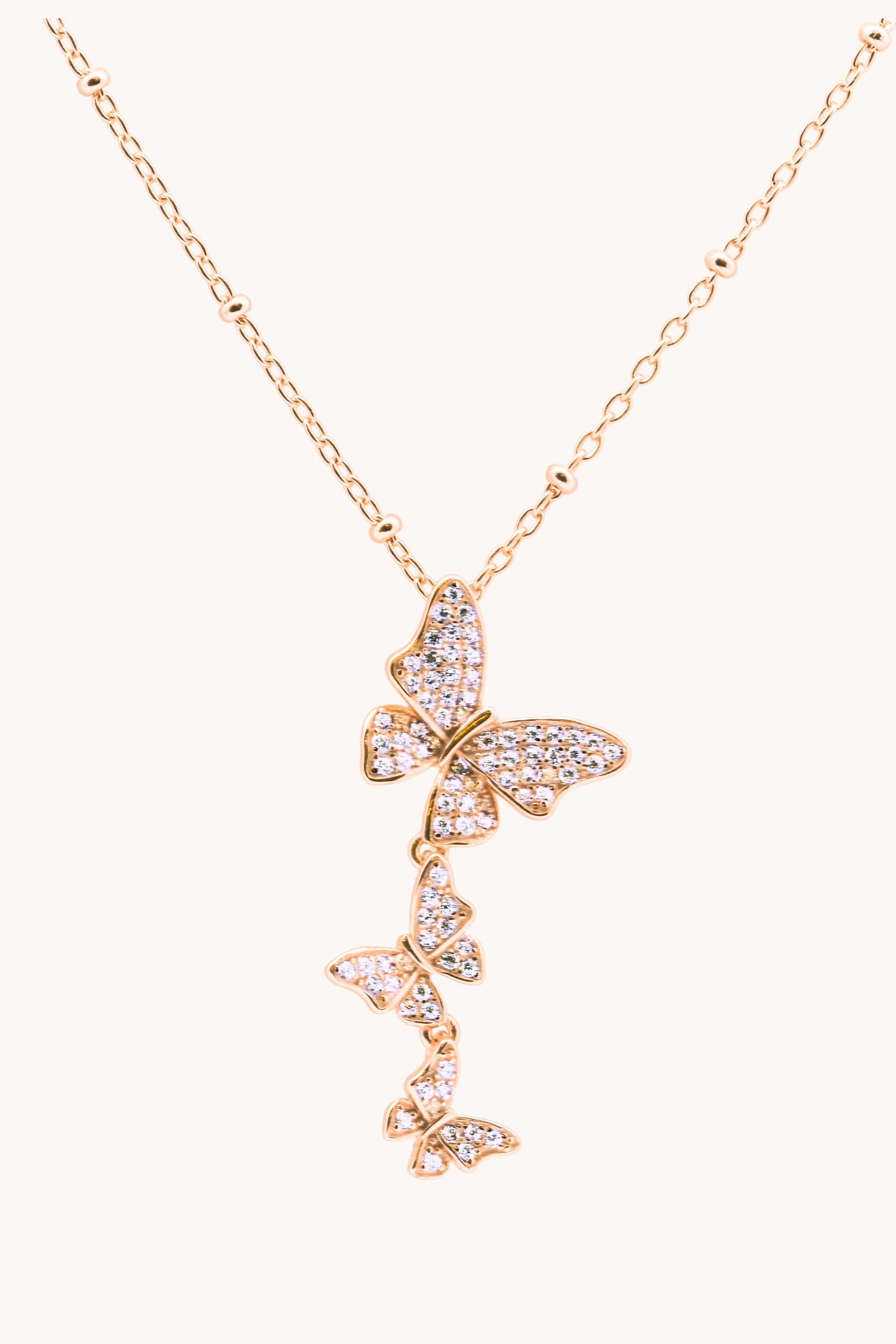 Dancing Butterfly Gold Necklace