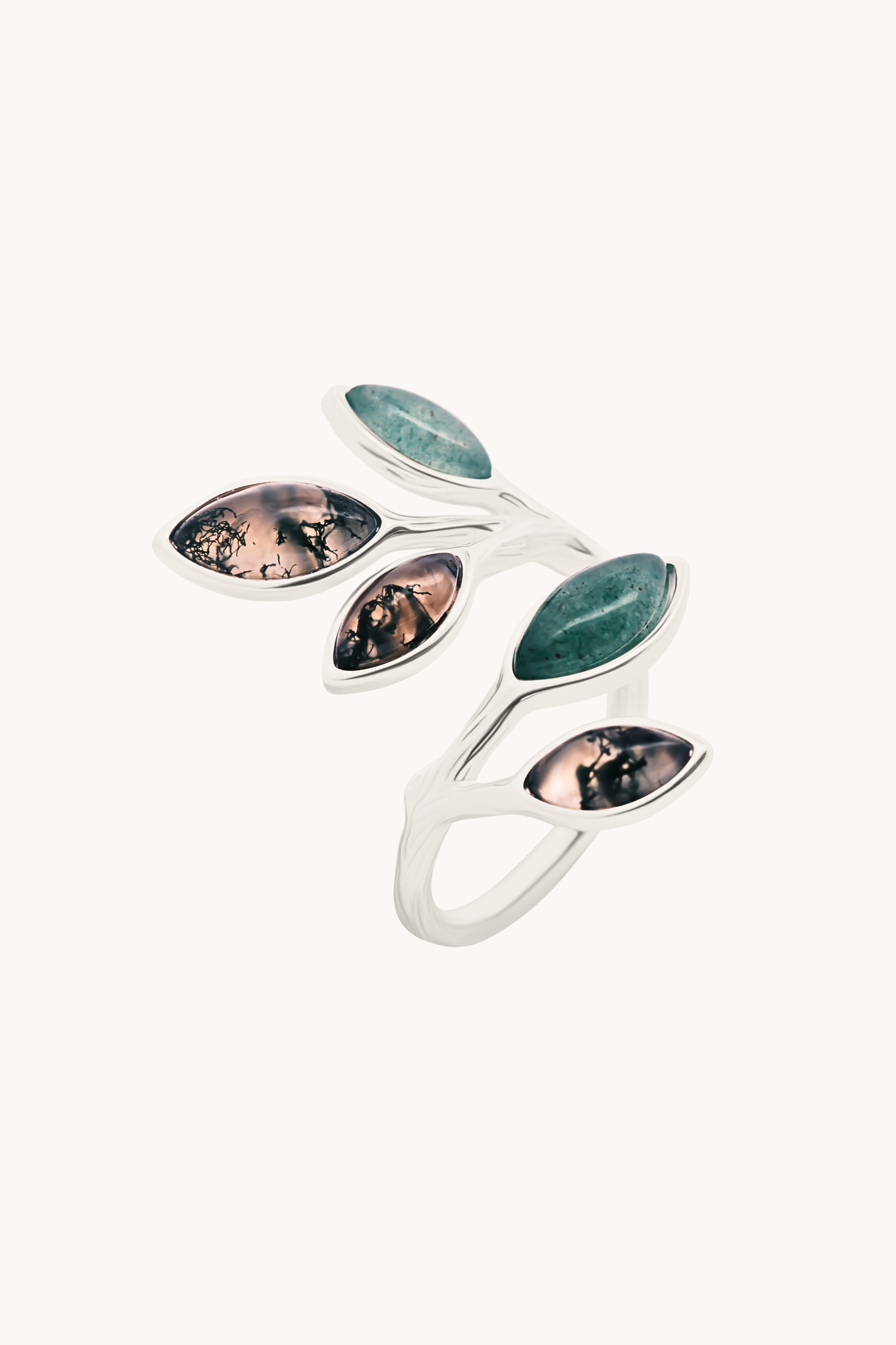 Fall Leaf Silver Adjustable Ring
