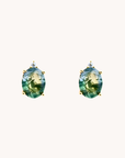 Green Moss Oval Studs