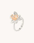 Lotus Silver Adjustable Ring