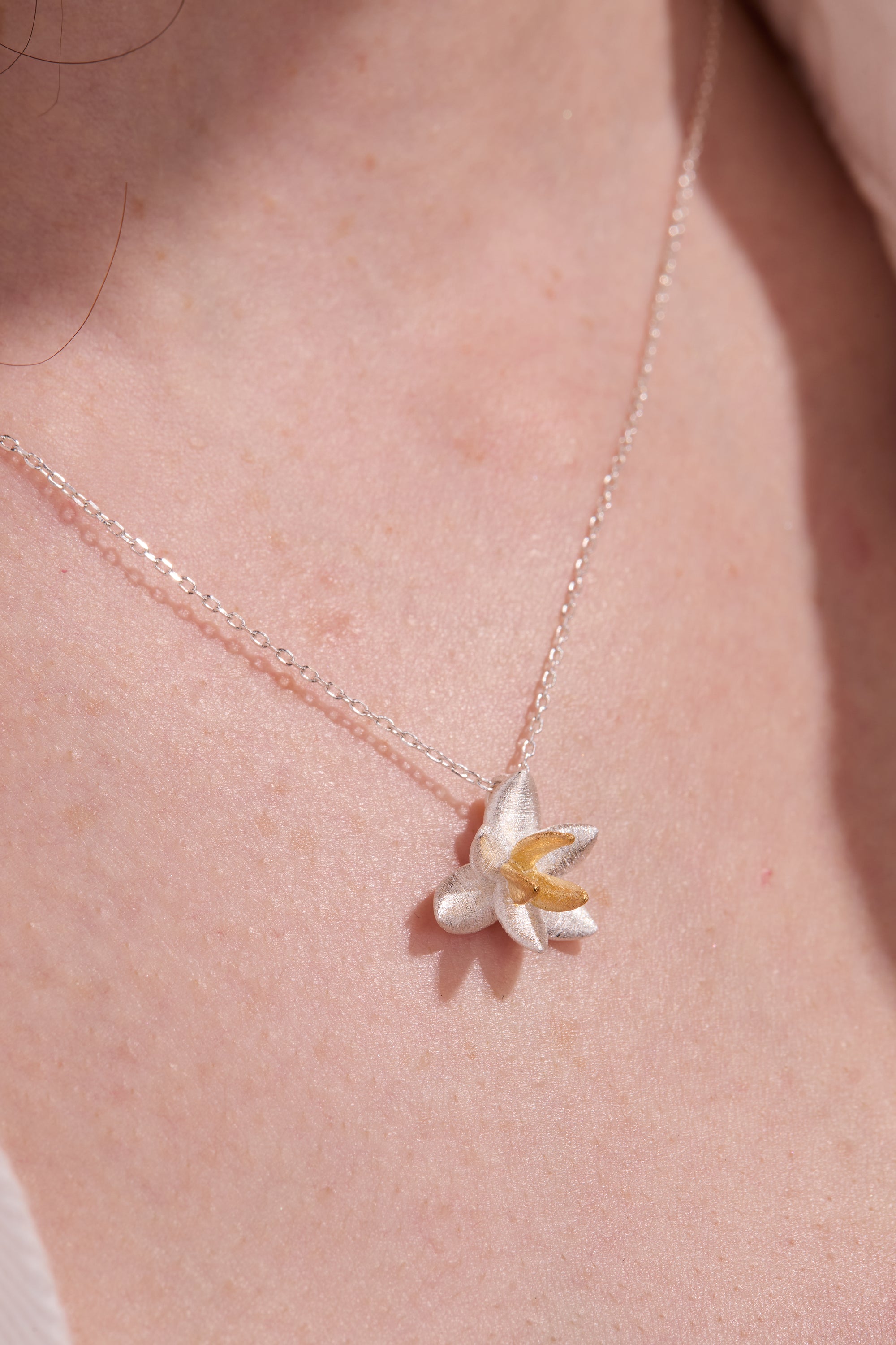 Lotus Blossom Silver Necklace