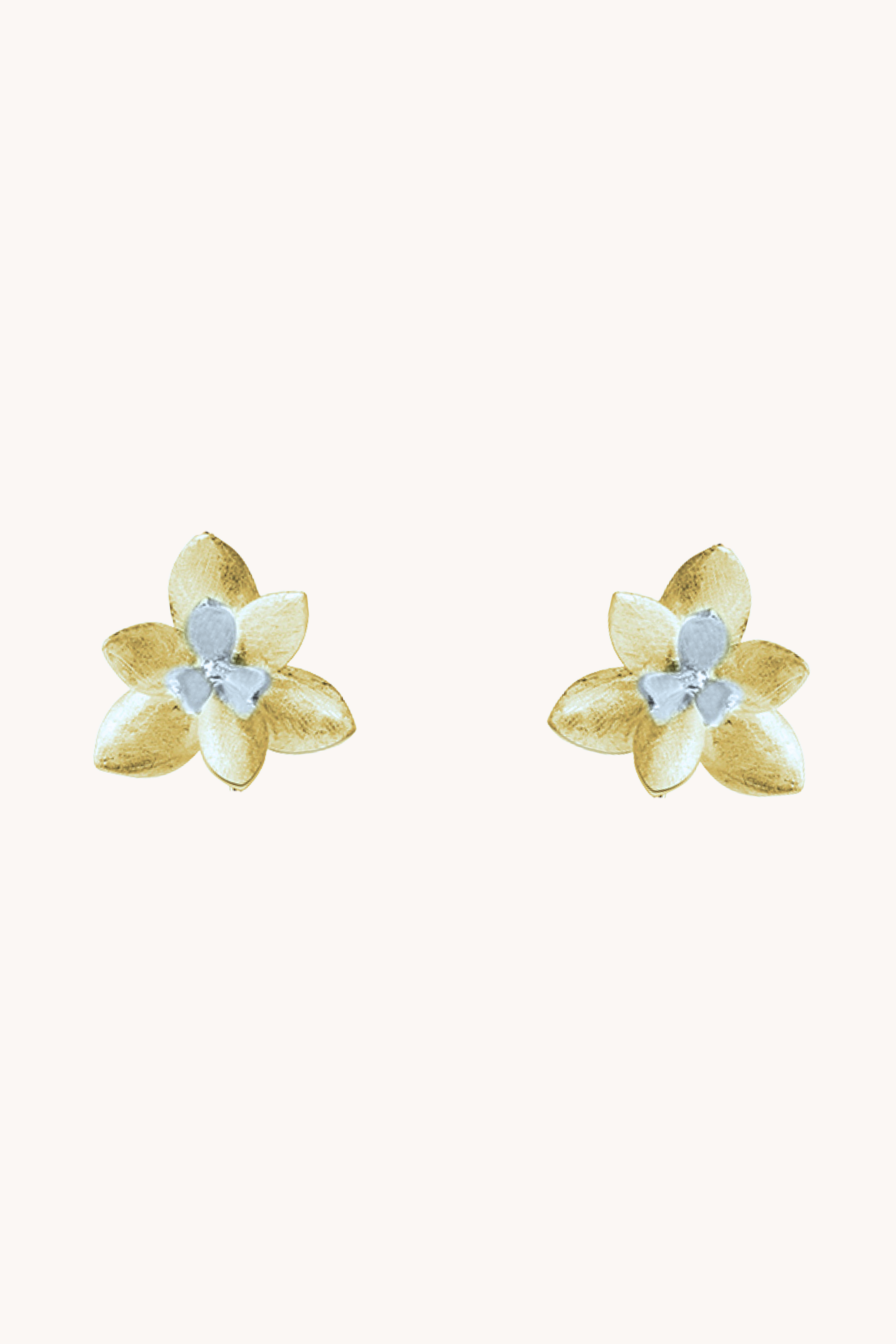 Lotus blossom gold stud earrings