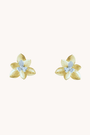 Lotus blossom gold stud earrings