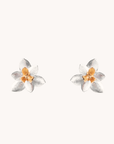Lotus blossom silver stud earrings