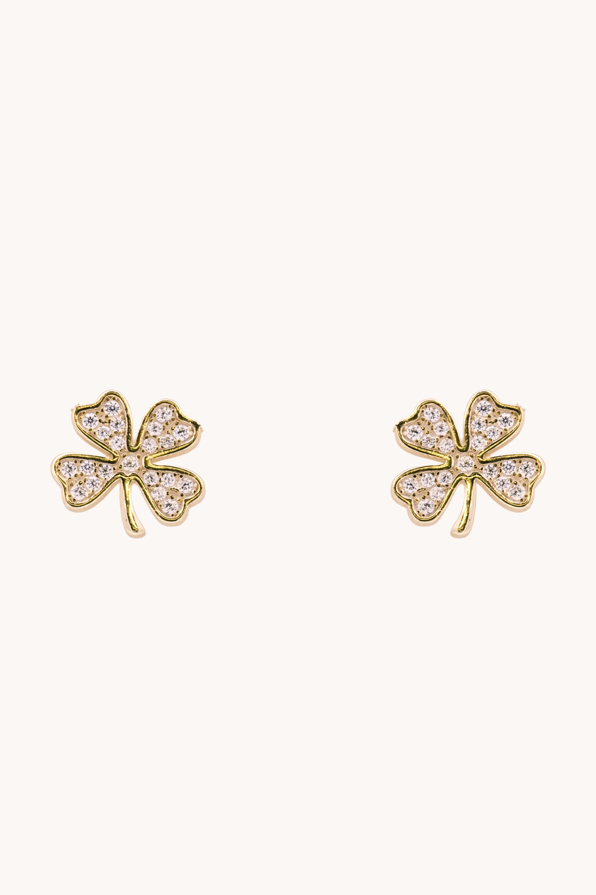 Lucky Clover Gold Studs