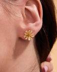 Parijatak Gold Stud Earrings