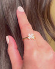 Lucky Clover Gold Adjustable Ring