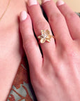 Lotus Gold Adjustable Ring