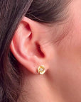 Rosebud gold stud earrings
