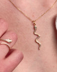 Snake Gold Pendant with chain