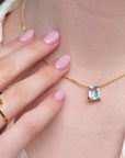 Butterfly Aquamarine Gold Necklace