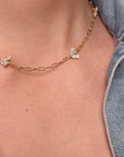 Bumblebee Paperclip Gold Necklace
