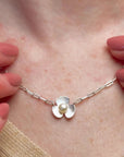Broad Leaf Silver Necklace