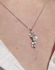 Cherry Blossom Cascade Silver Pendant With Chain