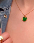 Snake Malachite Pendant With Chain