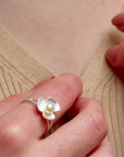 Broad Leaf Silver Adjustable Ring