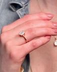 Mother Of Pearl Oval Gold Adjustable Ring