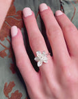 Lotus Silver Adjustable Ring