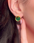 Snake Malachite Stud Earrings