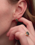 Green Moss Oval Studs