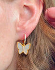 Butterfly Mother of Pearl Drop Earrings