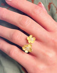 Sakura Bouquet Gold Adjustable Ring