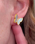 Butterfly Mother of Pearl Stud Earrings