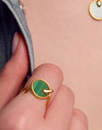 Snake Malachite Adjustable Ring