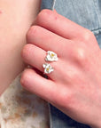 Orchid Silver Adjustable Ring