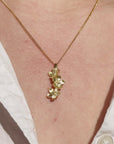Cherry Blossom Cascade Gold Pendant With Chain