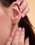 Rosebud gold stud earrings