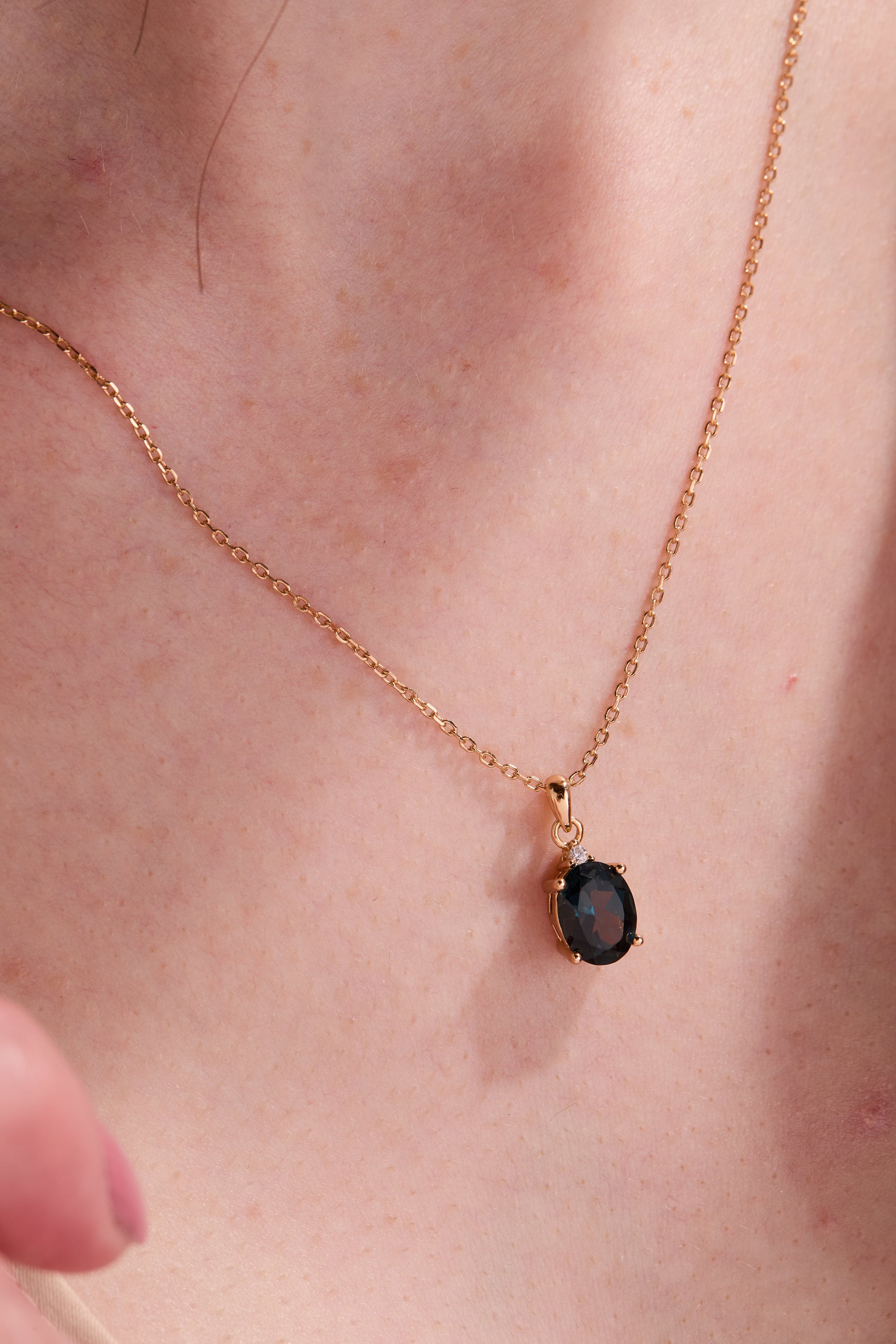 London Blue Topaz Oval Pendant With Chain