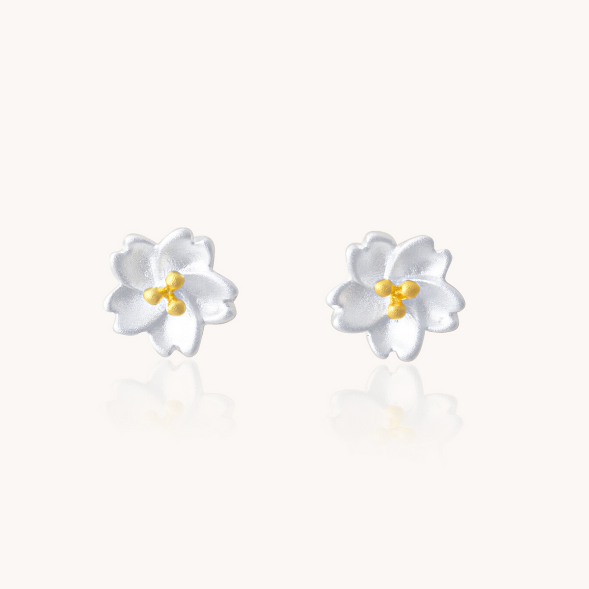 Sakura Silver Stud Earrings