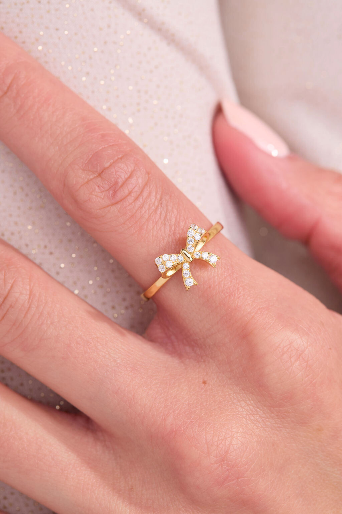Beautiful Bow Gold Adjustable Ring