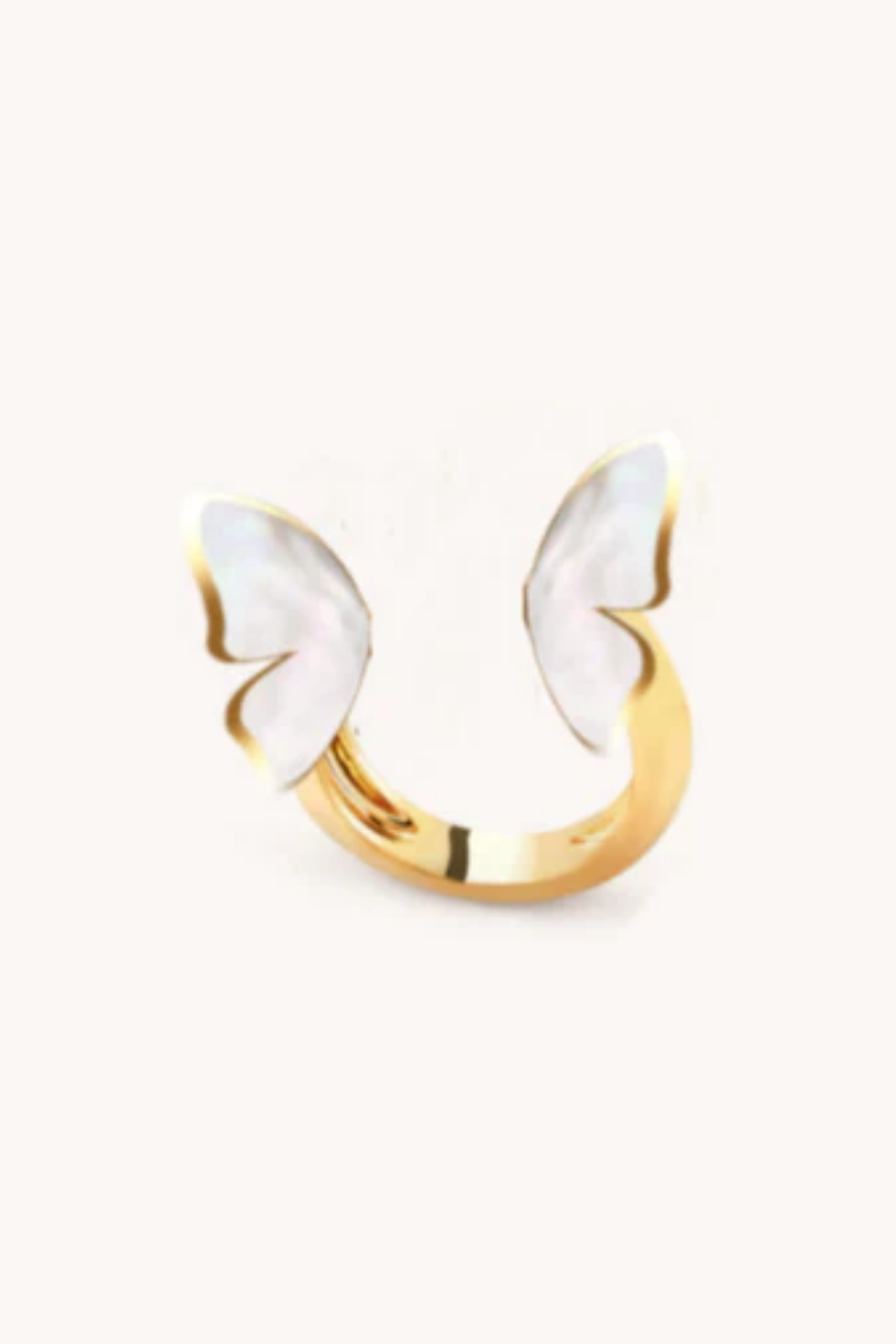 Butterfly Mother Of Pearl Gold Adjustable Ring