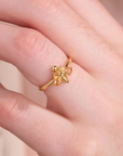 Bumblebee Citrine Gold Adjustable Ring