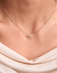 Petite Bow Gold Necklace
