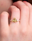 Bumbling Bee Gold Adjustable Ring