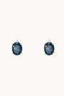 London Blue Topaz Oval Gold Studs