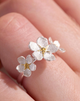 Cherry Blossom Silver Adjustable Ring