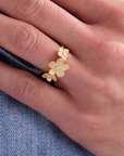 Cherry Blossom Gold Adjustable Ring