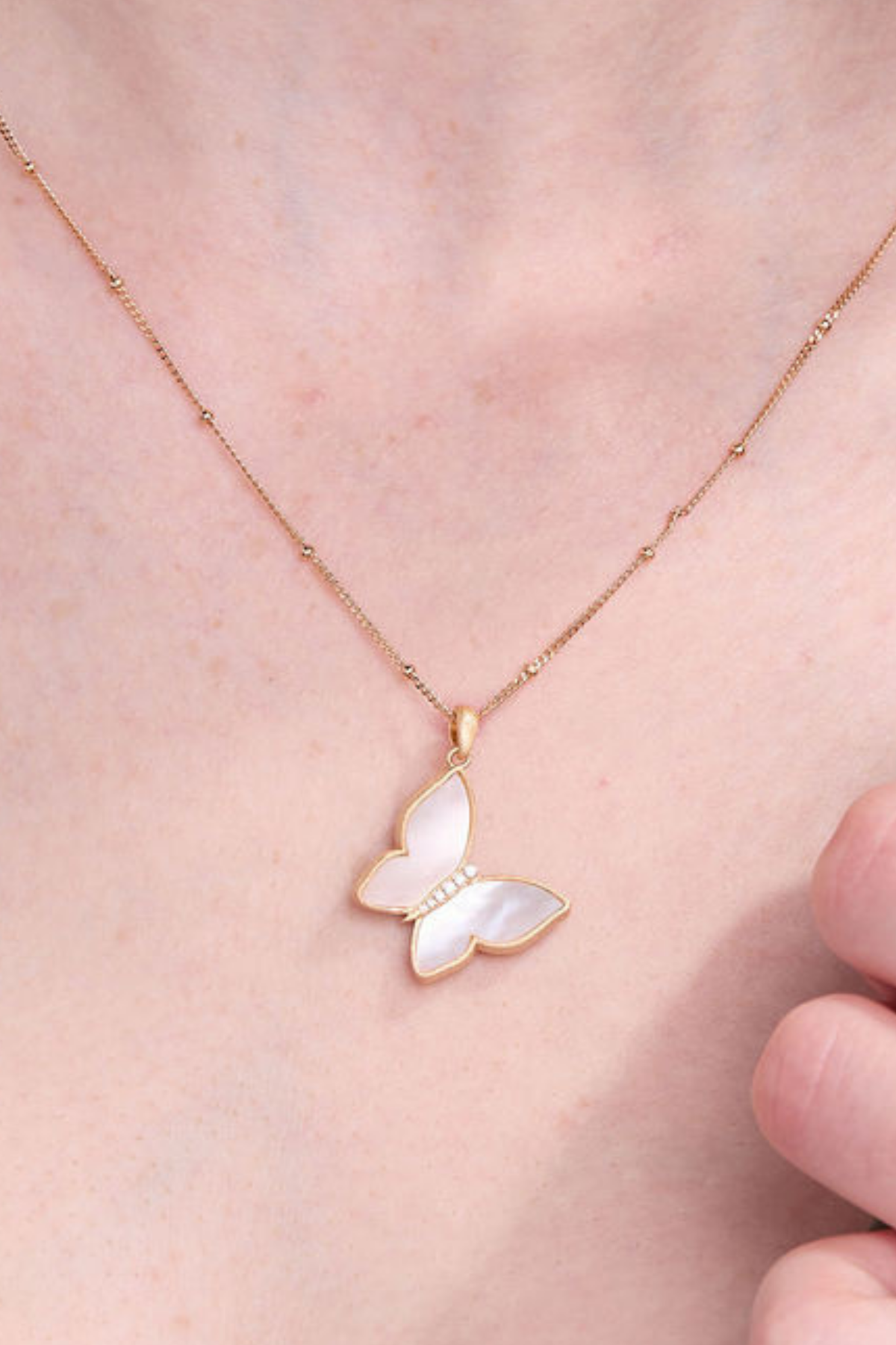 Butterfly Mother of Pearl Necklace